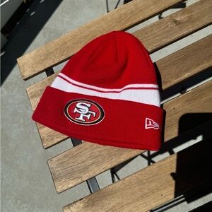 Red and White 49ers Beanie